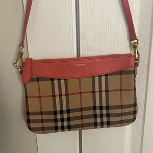 Pink Burberry Shoulder Bag / Crossbody Bag with Adjustable Strap